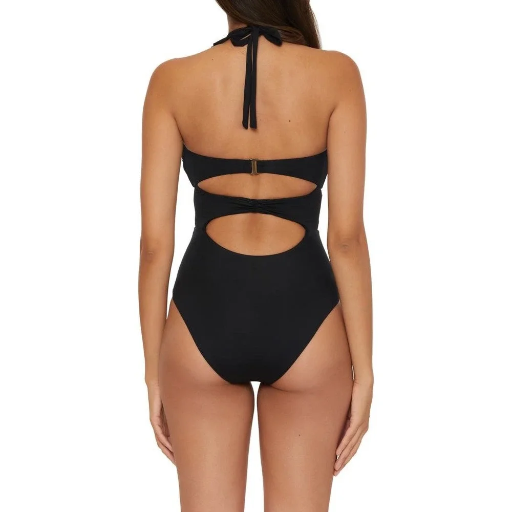 SOLUNA One Piece Two Tone Plastic Buckle Swimsuit Women's Size‎ Medium